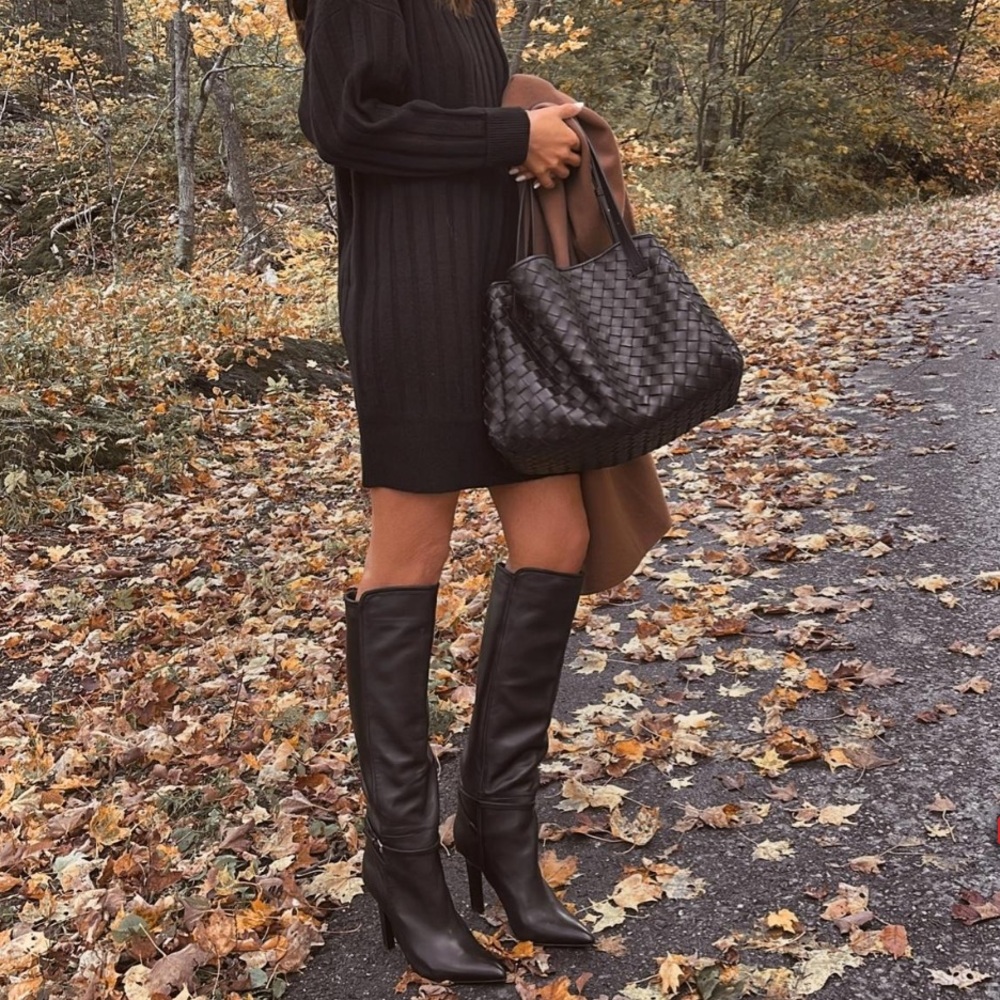 Reiss Caitlin Leather Knee High Boots 7 - Picture 4 of 16